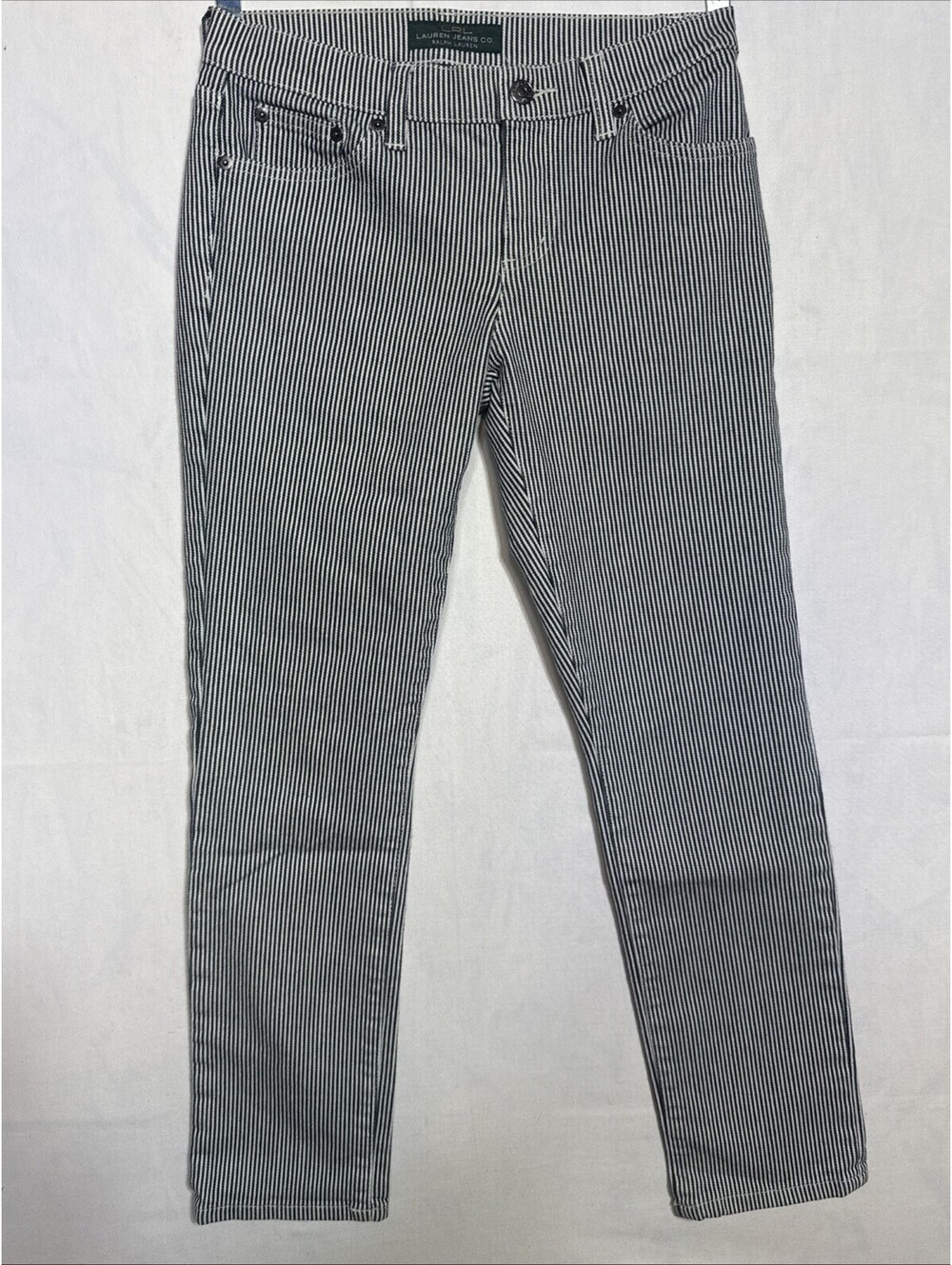 Lauren Jeans Co. Ralph Lauren Women's Railroad Striped Ankle Jeans